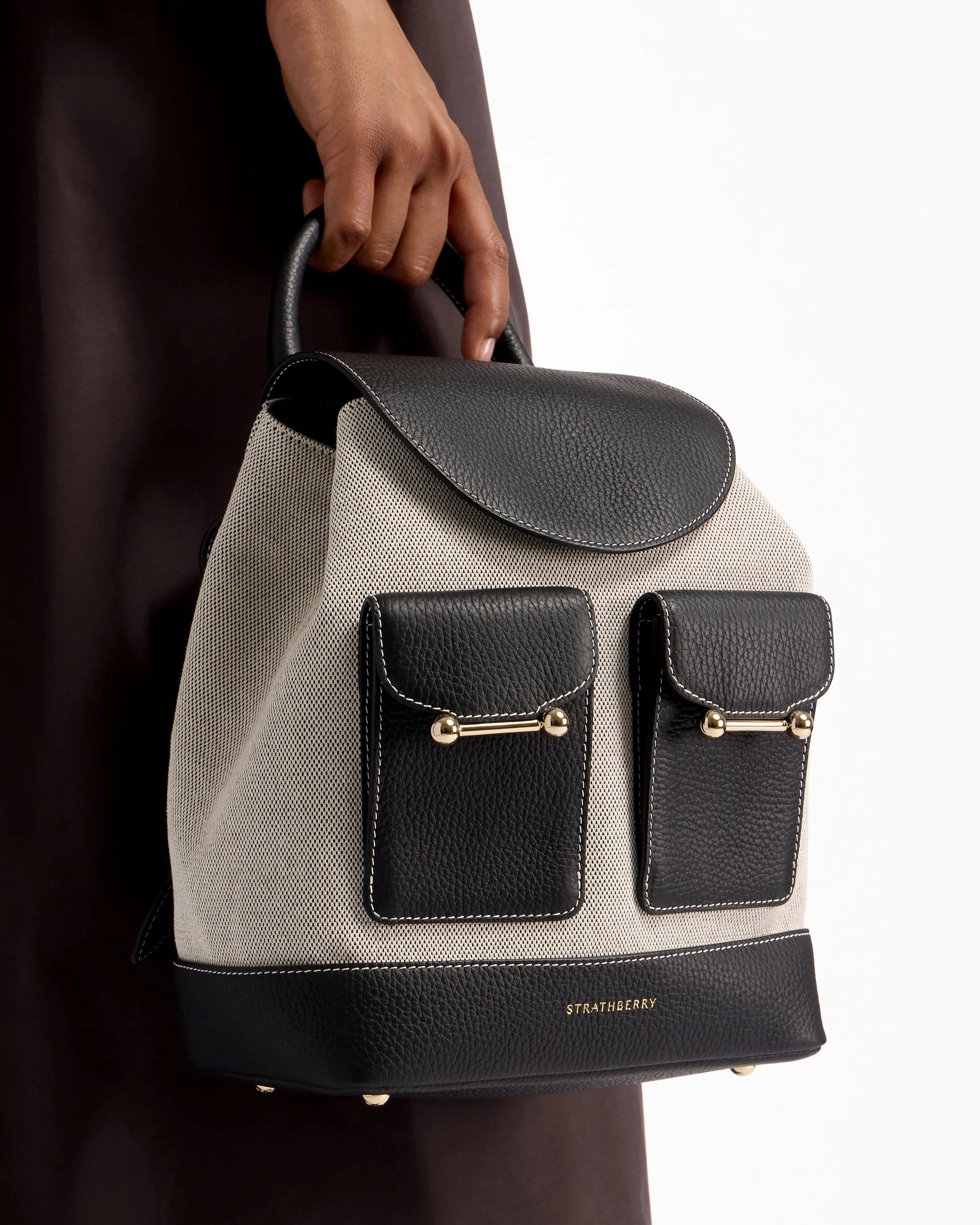 Osette Backpack - Black/Cream Canvas