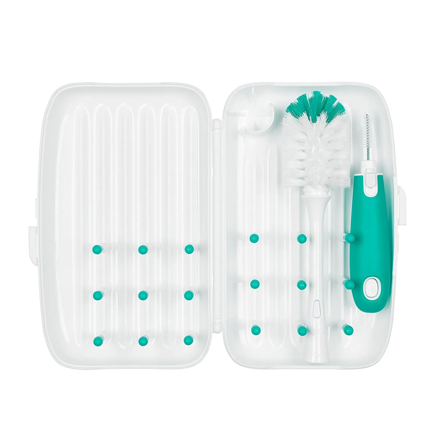 OXO Tot On-The-Go Drying Rack & Bottle Brush - Teal