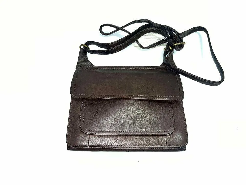 Purse - DarkBrown Textured leather medium crossbody bag