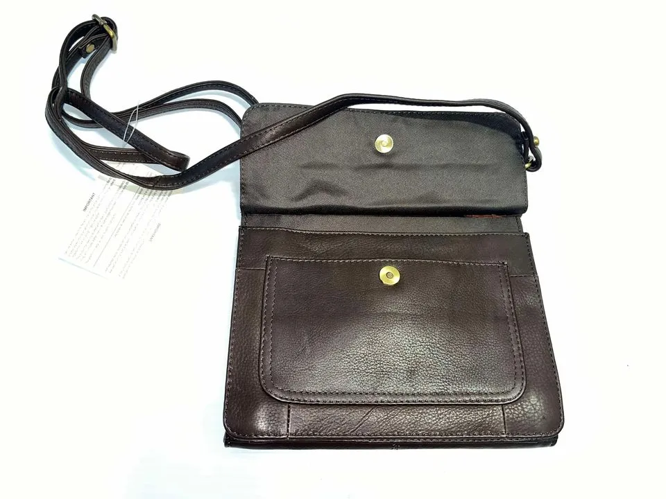 Purse - DarkBrown Textured leather medium crossbody bag