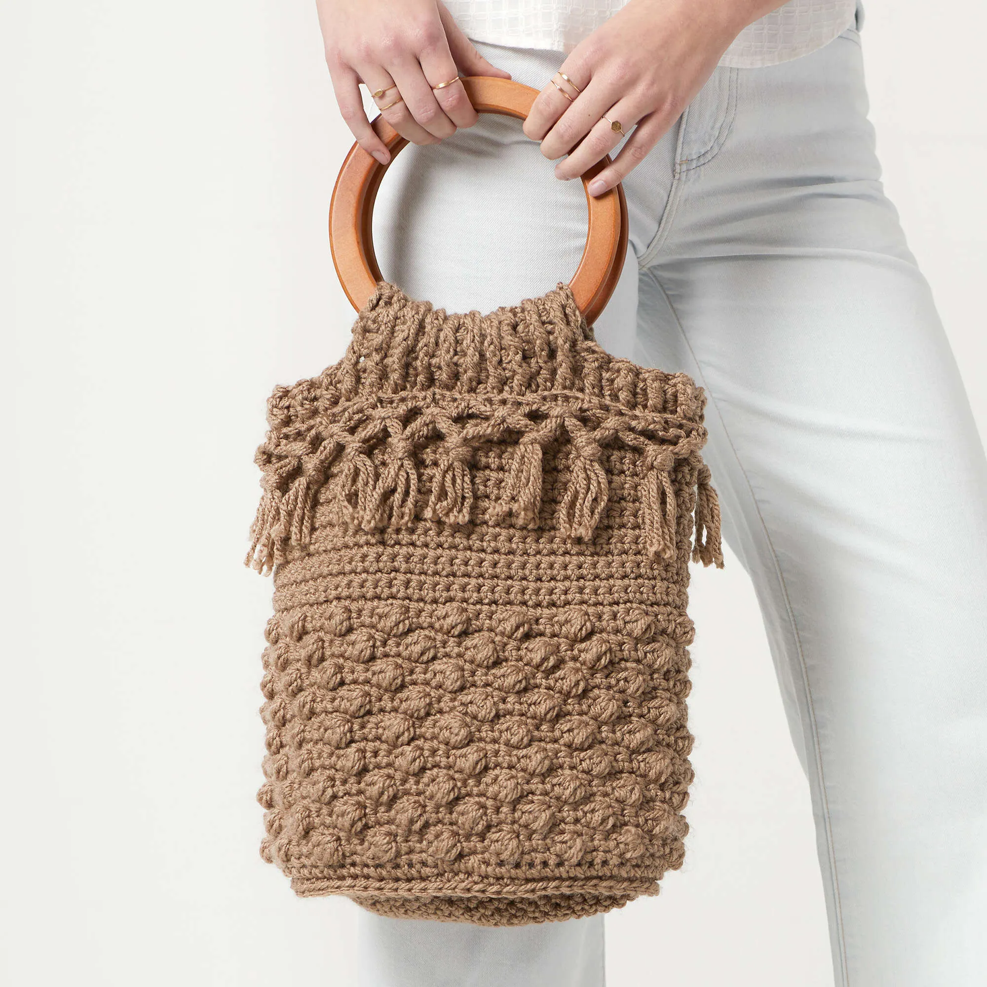 Red Heart Crochet Day Trip Bucket Bag