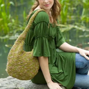 Red Heart Crochet Hobo Bag