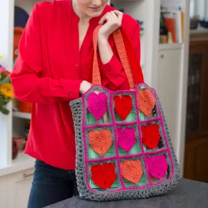 Red Heart Crochet I Love My Tote Bag