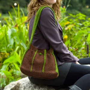Red Heart Knit Felted Tuck Purse