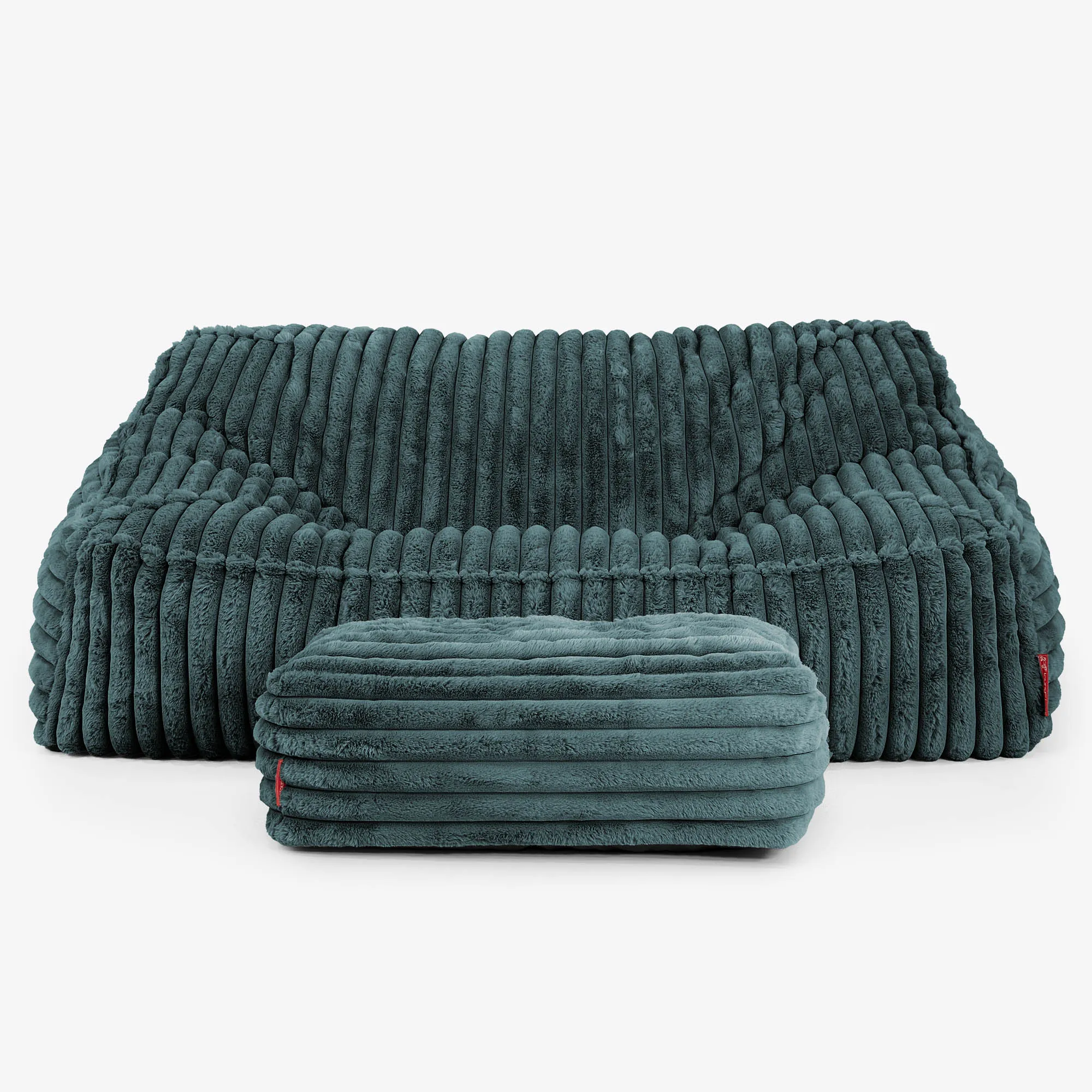 Sloucher Bean Bag Sofa - Ultra Plush Cord Teal