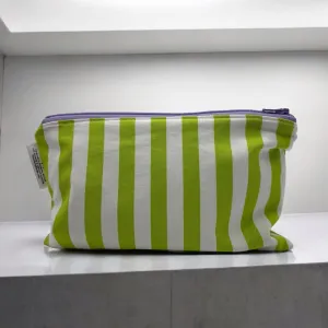 Snack Sized Reusable Zippered Bag Stripes Green White