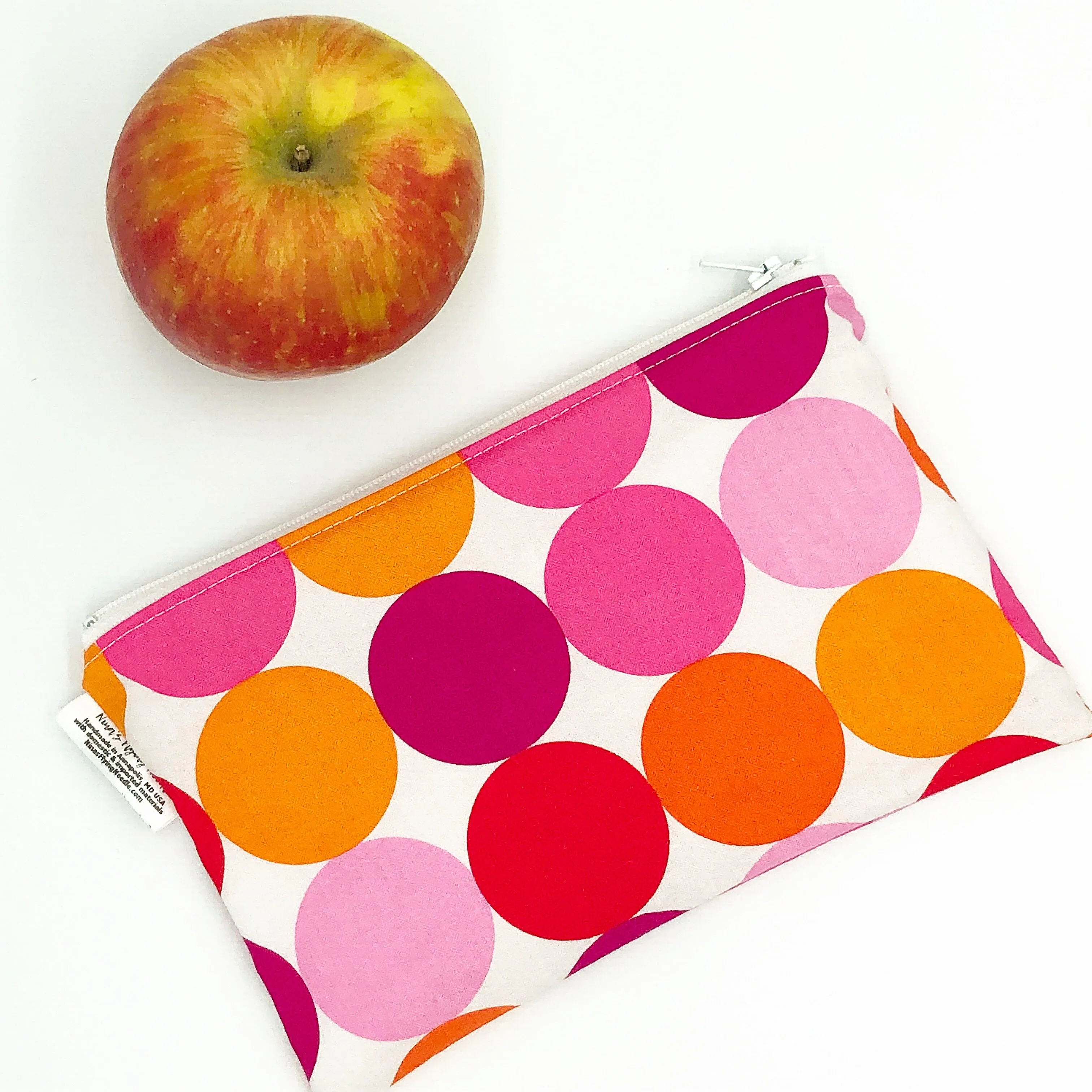 Snack Sized Reusable Zippered Bag Stripes Green White