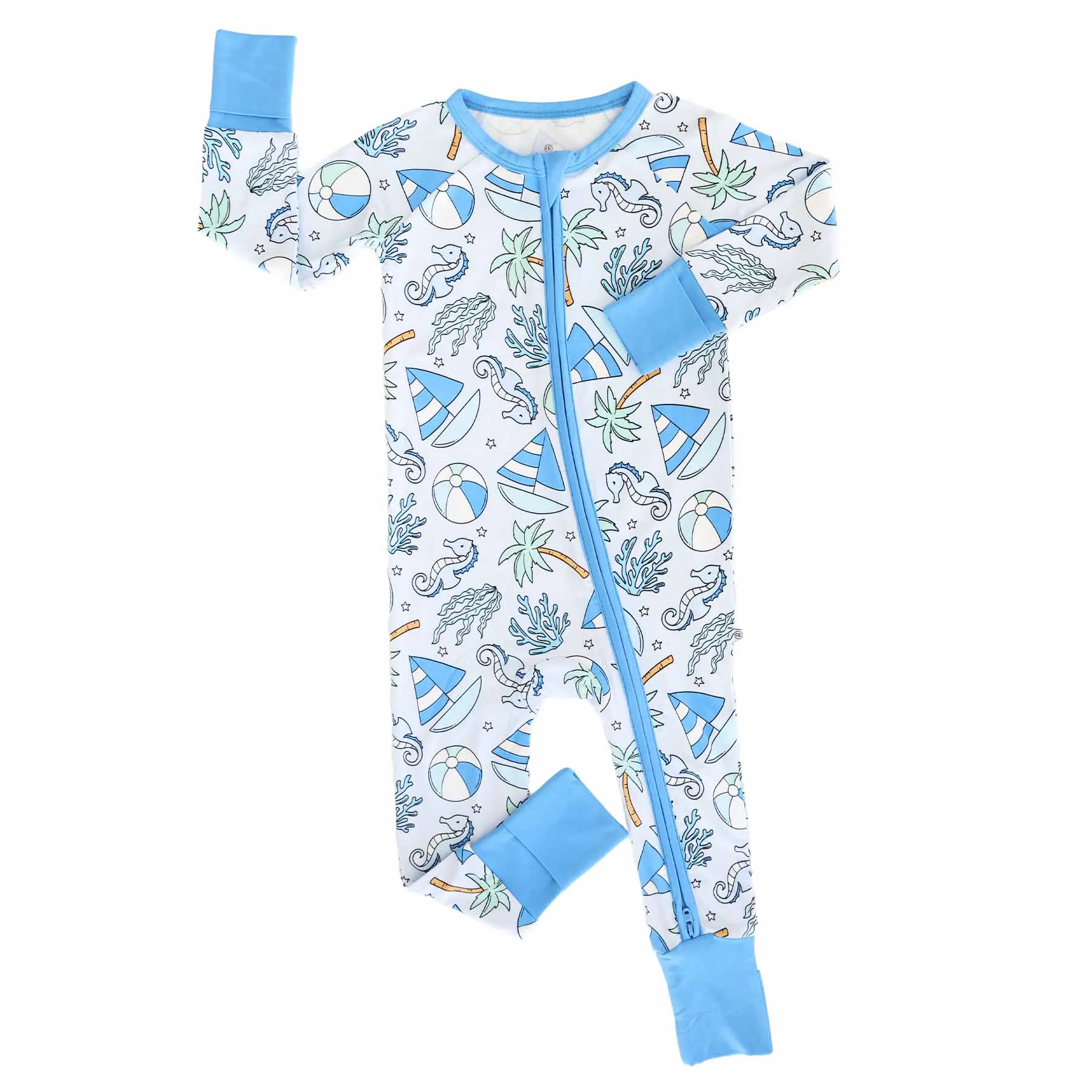 Tiny Tides Convertible Zip Romper | Blue