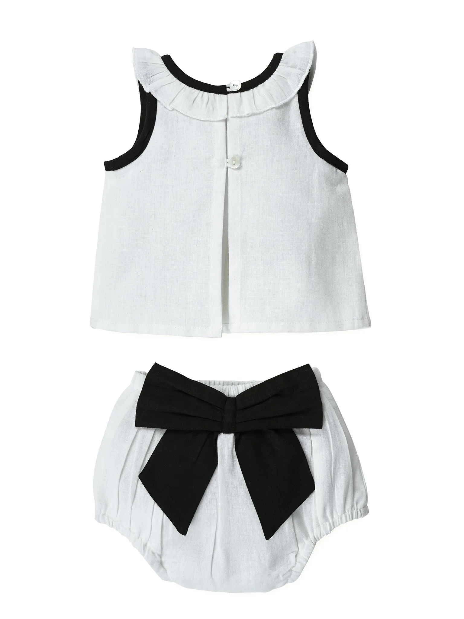 Top And Bow Bloomer Set : BLACK : Infant : Baby Girl : New Born