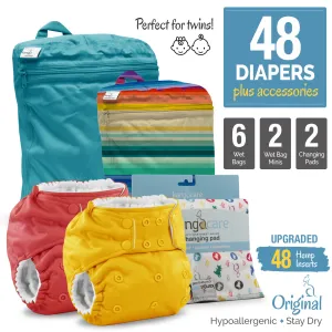 Twins Cloth Diaper Bundle - Original with Hemp Inserts :: 48 pack 