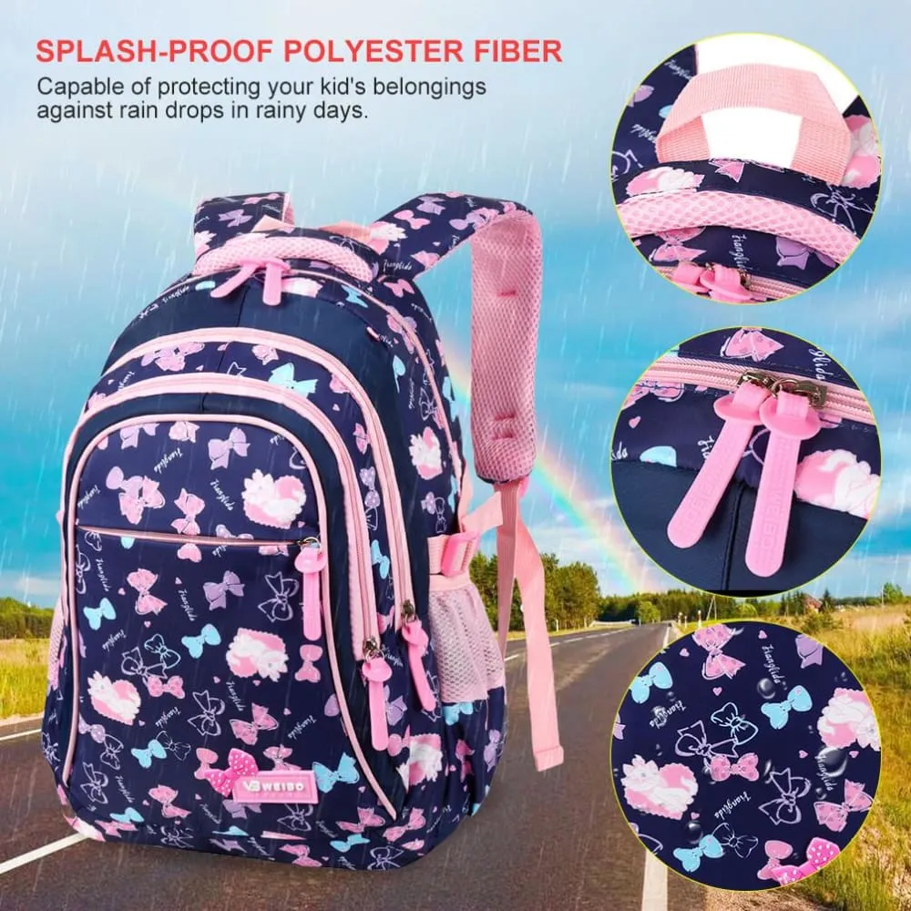 Vbiger 3-in-1 Student Shoulder Bags Set Trendy Backpack, Lunch Tote Bag and Pencil Case
