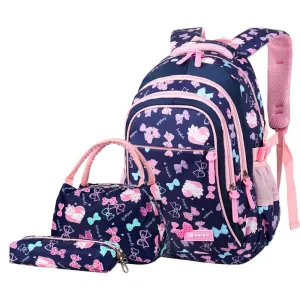 Vbiger 3-in-1 Student Shoulder Bags Set Trendy Backpack, Lunch Tote Bag and Pencil Case