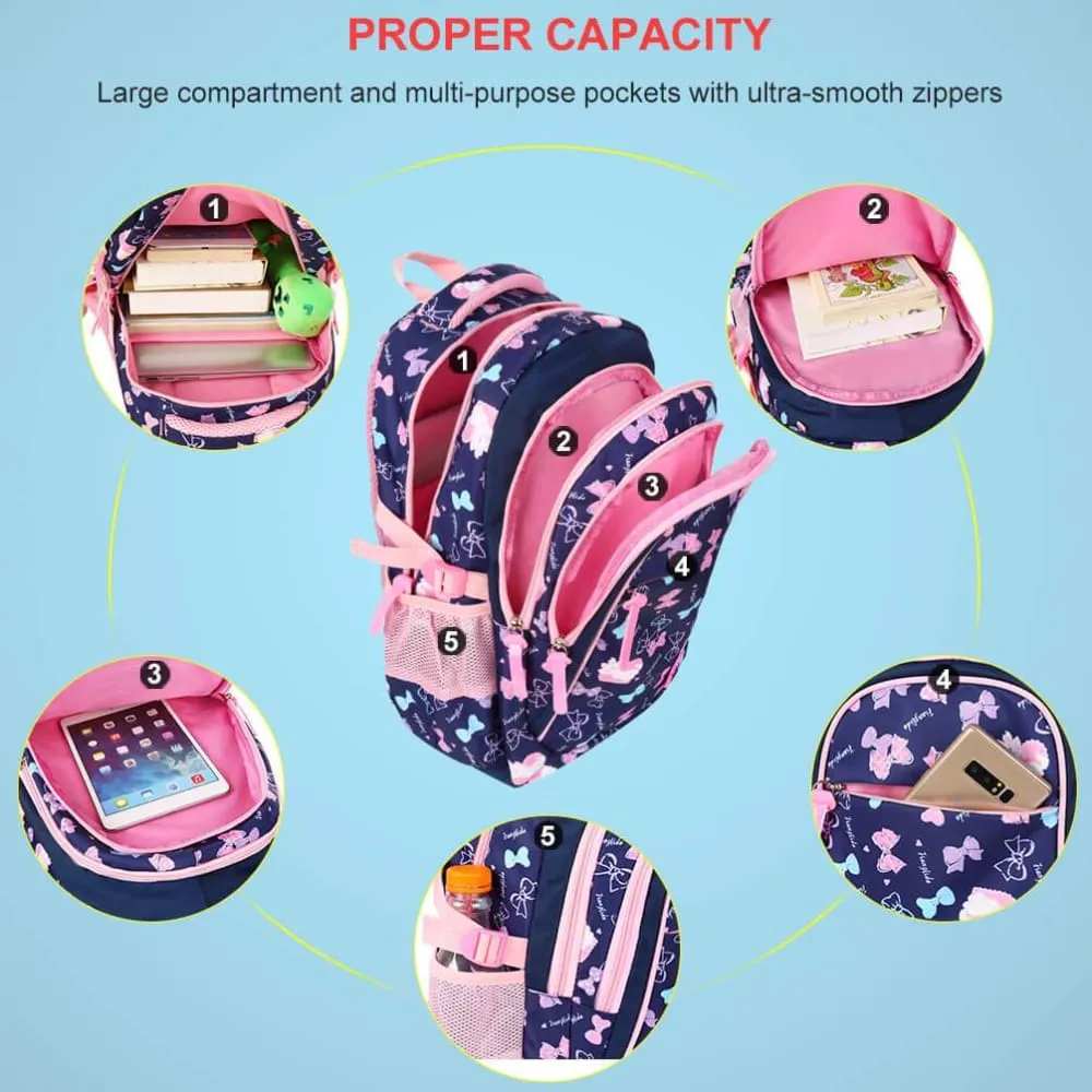 Vbiger 3-in-1 Student Shoulder Bags Set Trendy Backpack, Lunch Tote Bag and Pencil Case