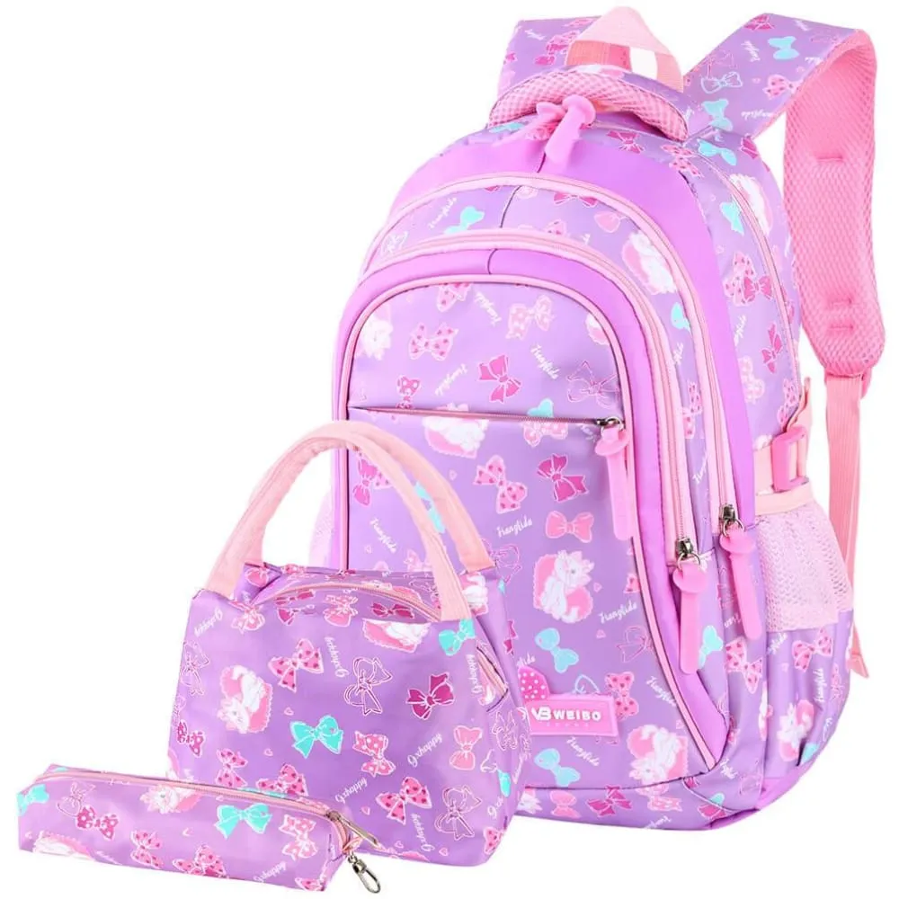 Vbiger 3-in-1 Student Shoulder Bags Set Trendy Backpack, Lunch Tote Bag and Pencil Case