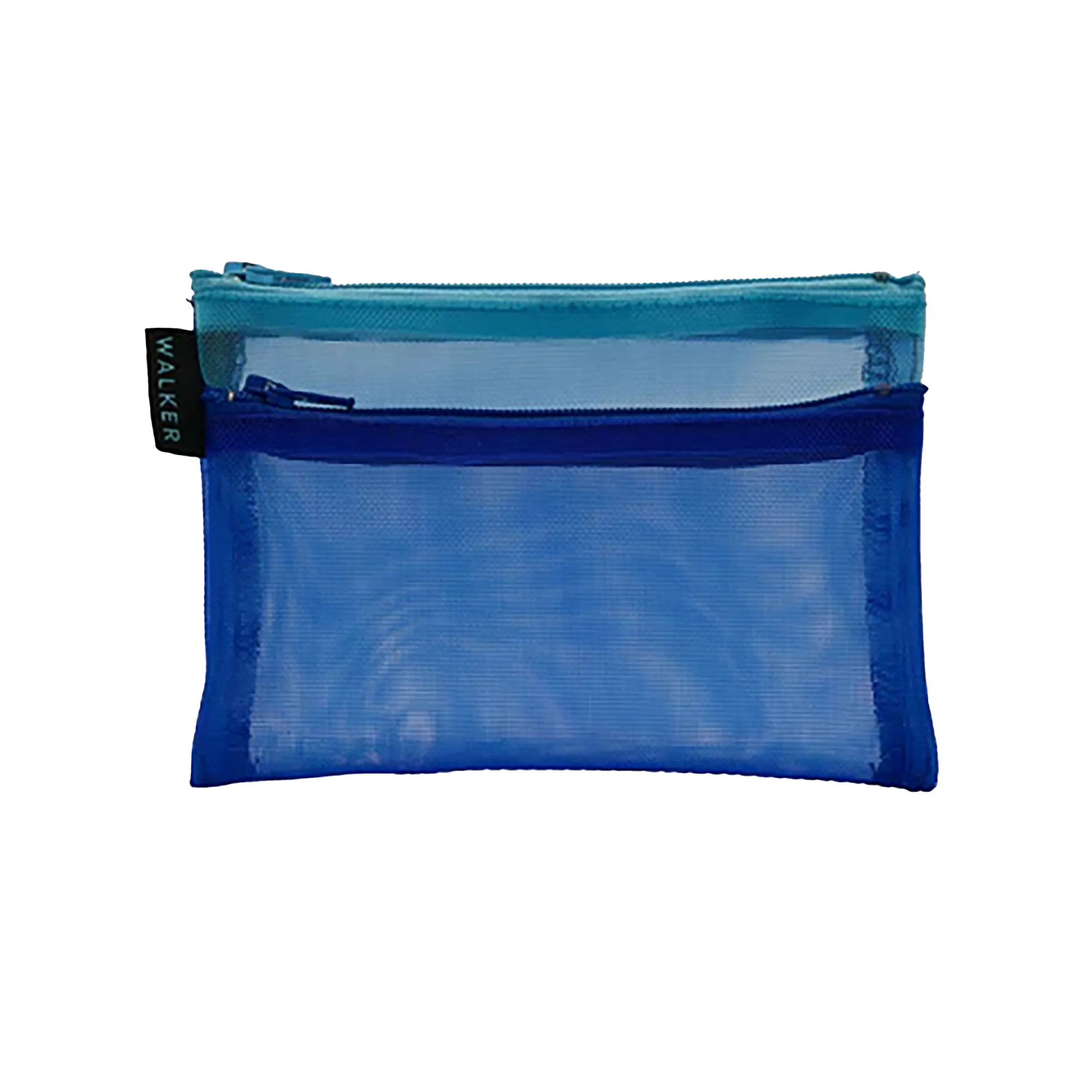 Walker Bags Color Mesh Double Zip Case  – Blue Aqua – 3.5" x 5"