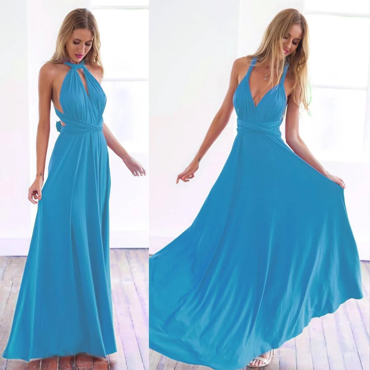 Women Transformer Multi Way Bandage Dress Convertible Bridesmaid Gown